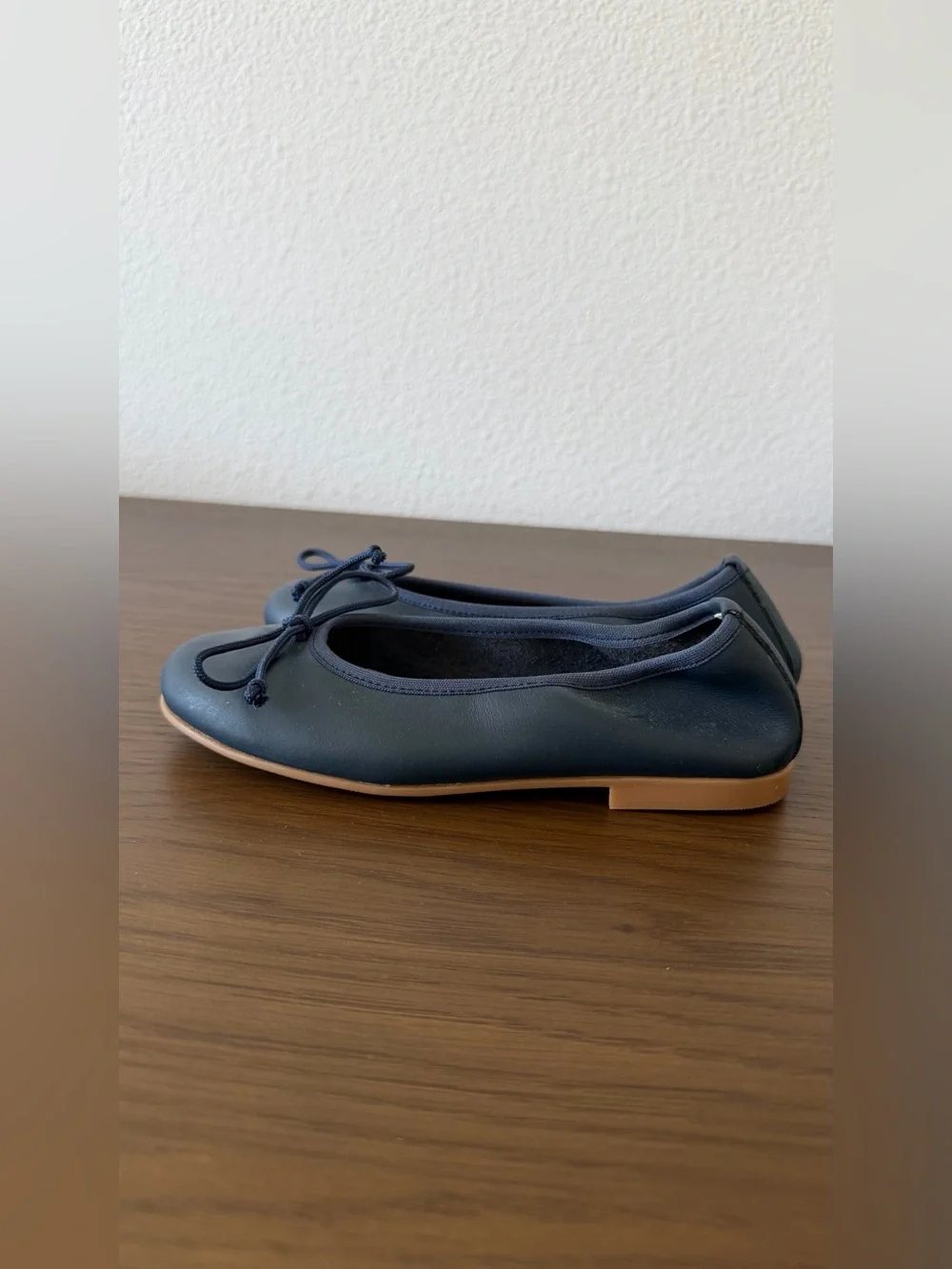 Girls Navy Bow Ballet Flats